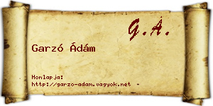 Garzó Ádám névjegykártya